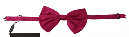Dolce & Gabbana Pink Silk Adjustable Neck Bow Tie Men by Dolce & Gabbana