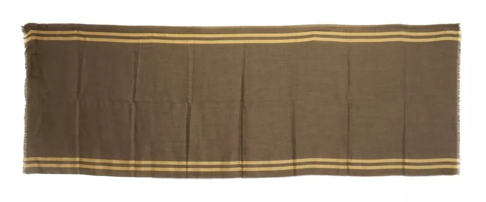 Dolce & Gabbana Green Striped Cashmere Wrap Fringes Scarf by Dolce & Gabbana