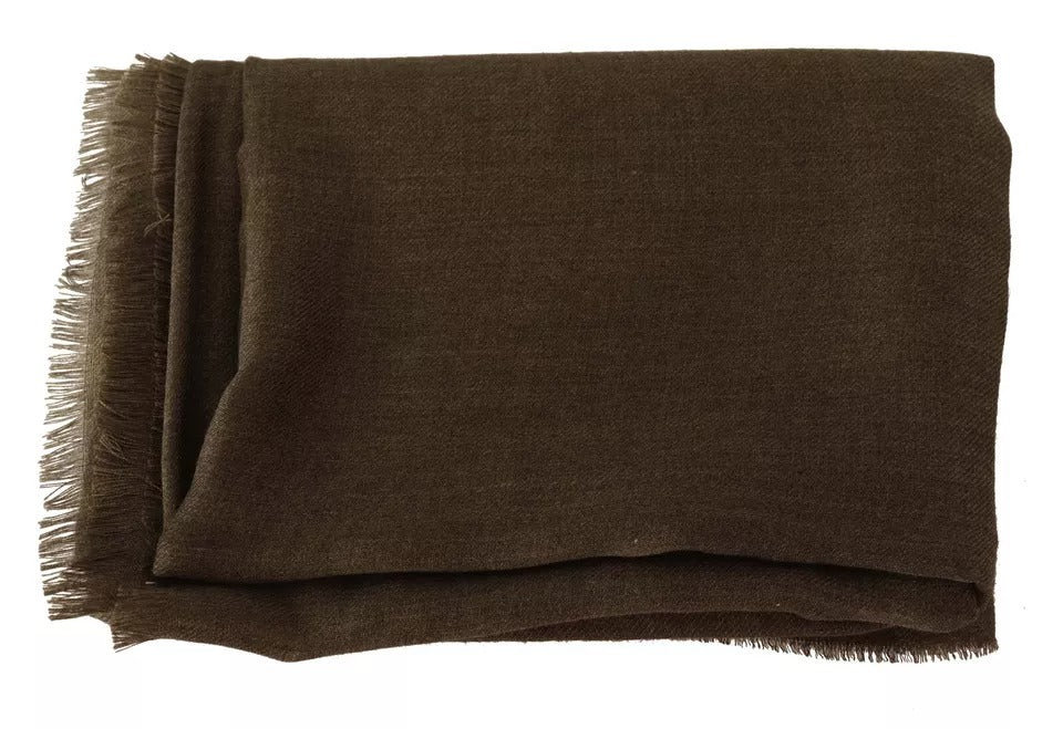 Dolce & Gabbana Green Striped Cashmere Wrap Fringes Scarf by Dolce & Gabbana