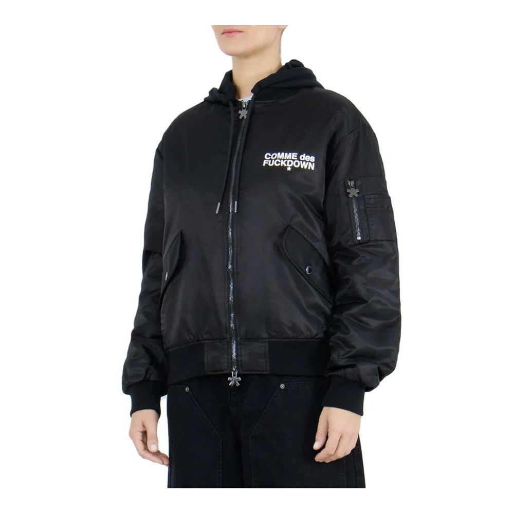Comme Des Fuckdown Black Nylon Jackets &amp; Coat
