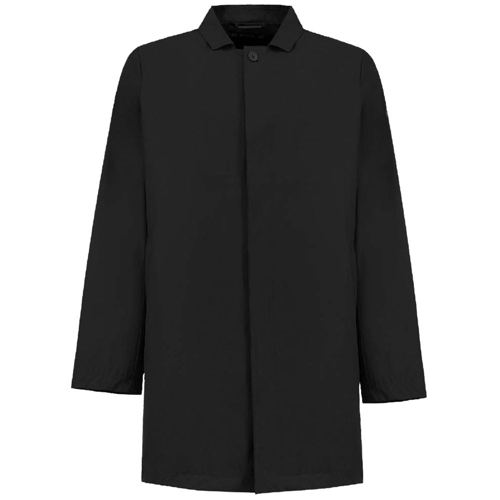 People Of Shibuya Black Recycled Polyester Men Trench Coat by People Of Shibuya