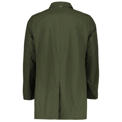 People Of Shibuya Green Recycled Polyester Men Trench Coat by People Of Shibuya