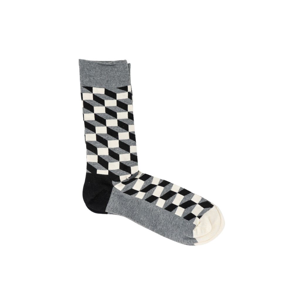 Collants et chaussettes en coton gris Happy Socks