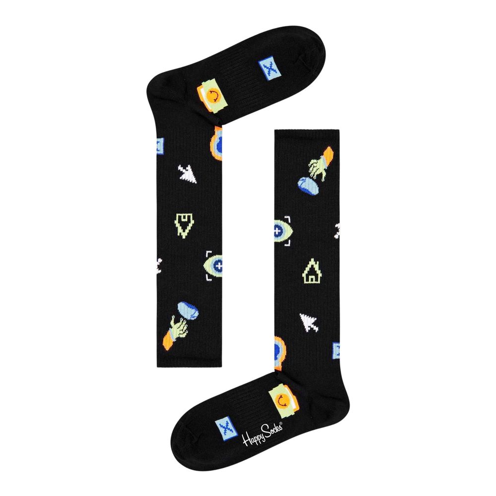 Collants et chaussettes en coton noir Happy Socks