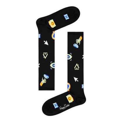 Collants et chaussettes en coton noir Happy Socks