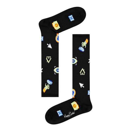 Collants et chaussettes en coton noir Happy Socks