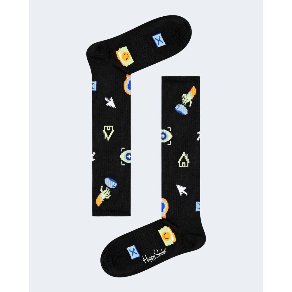 Collants et chaussettes en coton noir Happy Socks