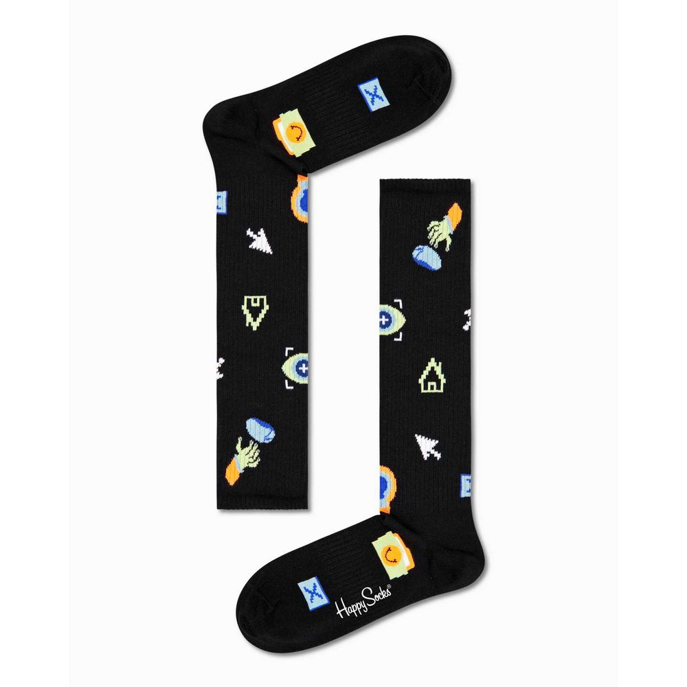 Collants et chaussettes en coton noir Happy Socks