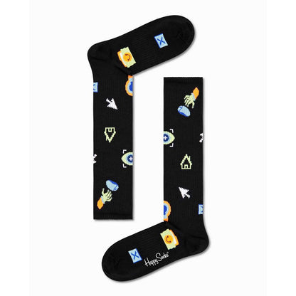 Collants et chaussettes en coton noir Happy Socks