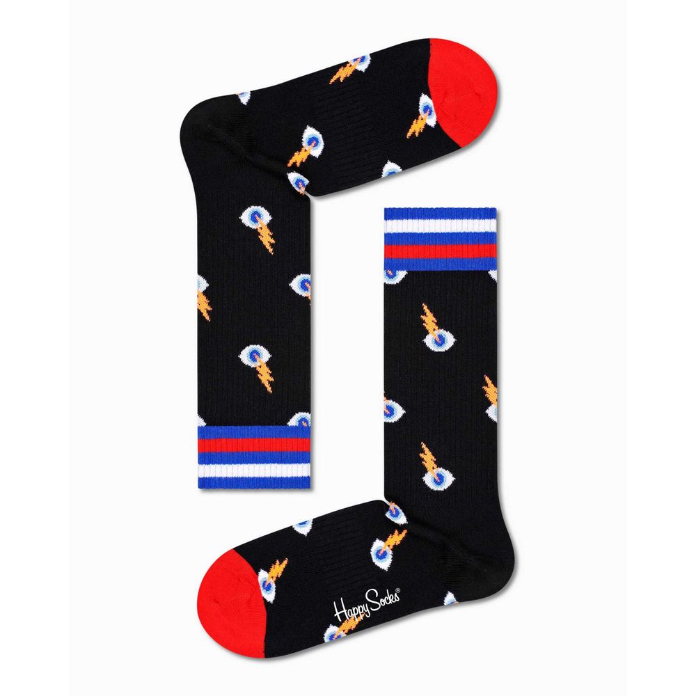 Collants et chaussettes en coton noir Happy Socks