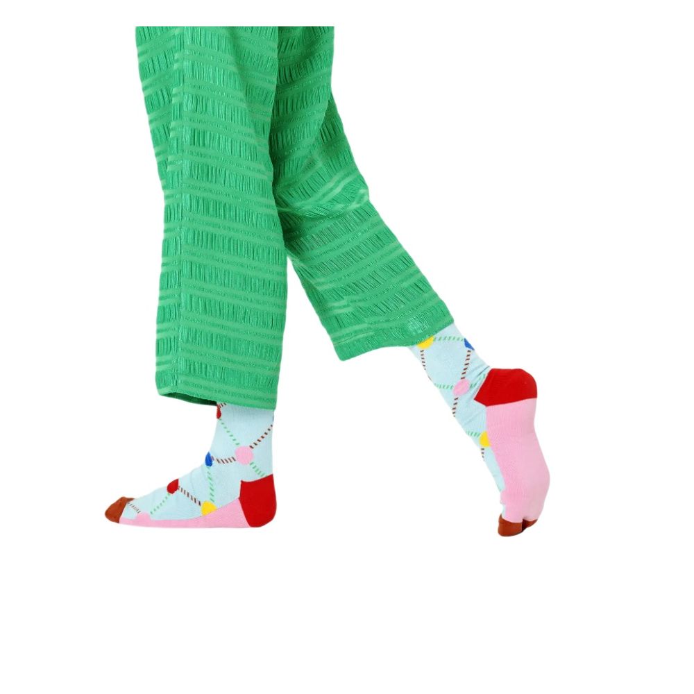 Collants et chaussettes en coton bleu Happy Socks