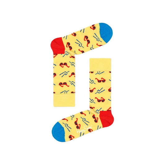 Collants et chaussettes en coton jaune Happy Socks