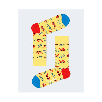 Collants et chaussettes en coton jaune Happy Socks
