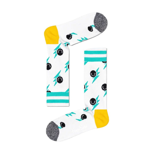 Collants et chaussettes en coton blanc Happy Socks