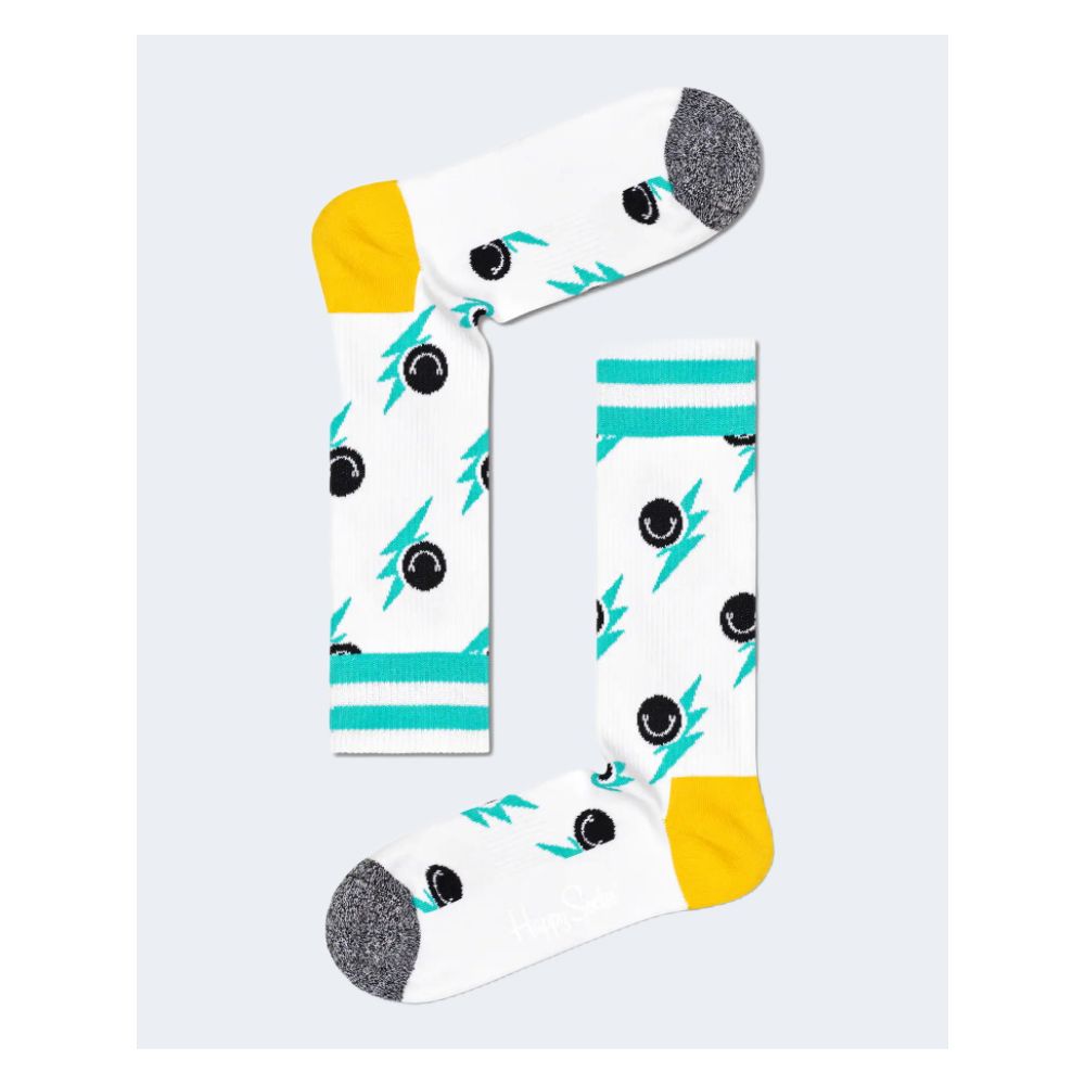 Collants et chaussettes en coton blanc Happy Socks