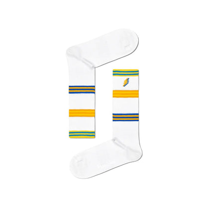 Collants et chaussettes en coton blanc Happy Socks