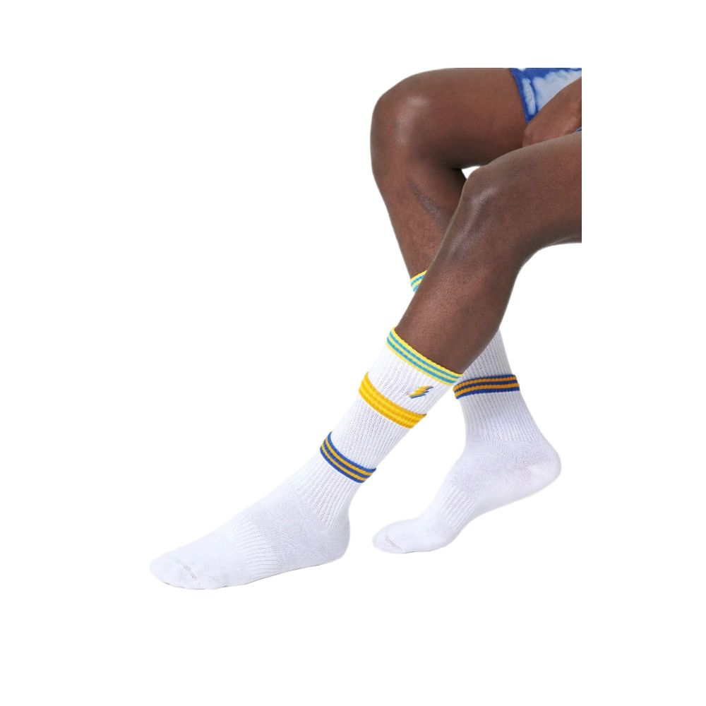 Collants et chaussettes en coton blanc Happy Socks