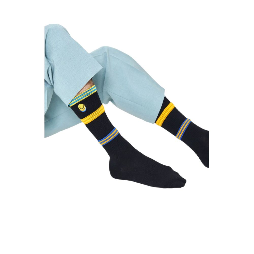 Collants et chaussettes en coton noir Happy Socks