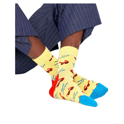 Collants et chaussettes en coton jaune Happy Socks
