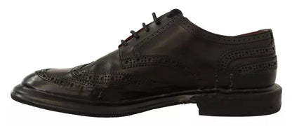 Chaussures Derby à lacets en cuir perforé noir Dolce &amp; Gabbana
