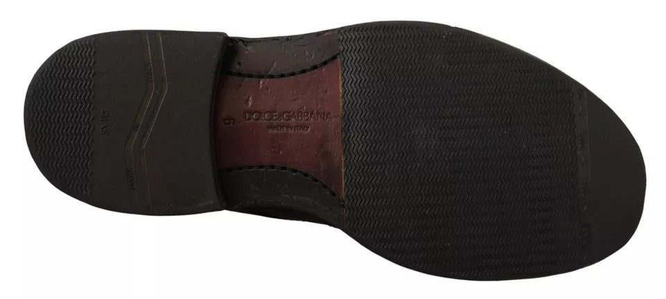 Chaussures Derby à lacets en cuir perforé noir Dolce &amp; Gabbana