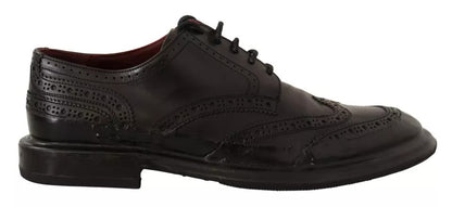 Chaussures Derby à lacets en cuir perforé noir Dolce &amp; Gabbana