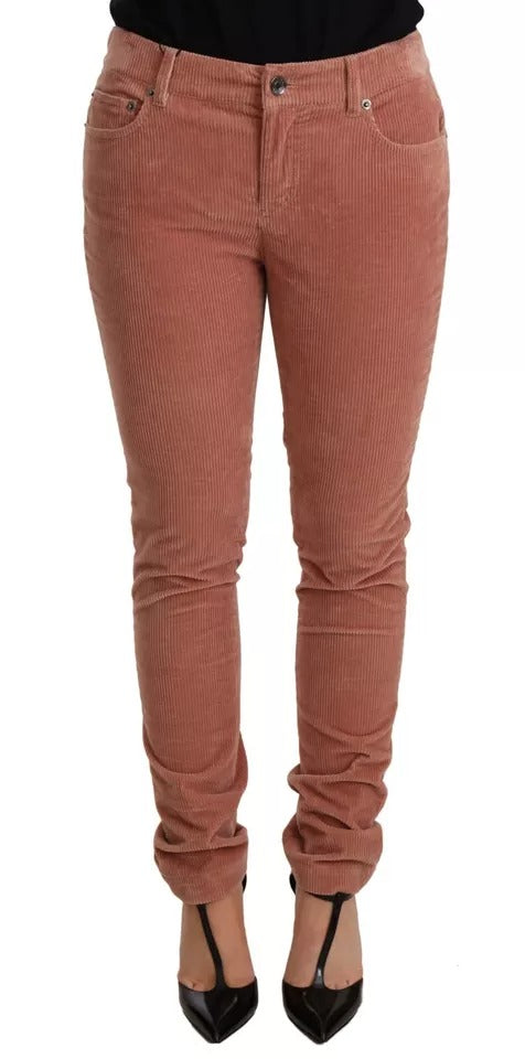 Dolce & Gabbana Pink Cotton Corduroy Skinny Jeans by Dolce & Gabbana