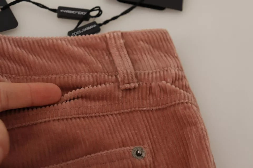 Dolce & Gabbana Pink Cotton Corduroy Skinny Jeans by Dolce & Gabbana