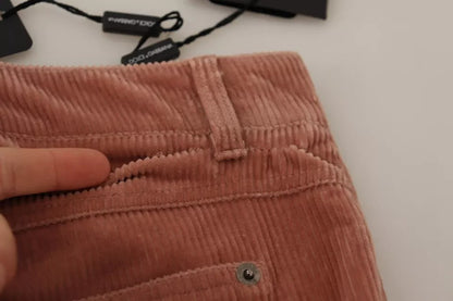 Dolce & Gabbana Pink Cotton Corduroy Skinny Jeans by Dolce & Gabbana
