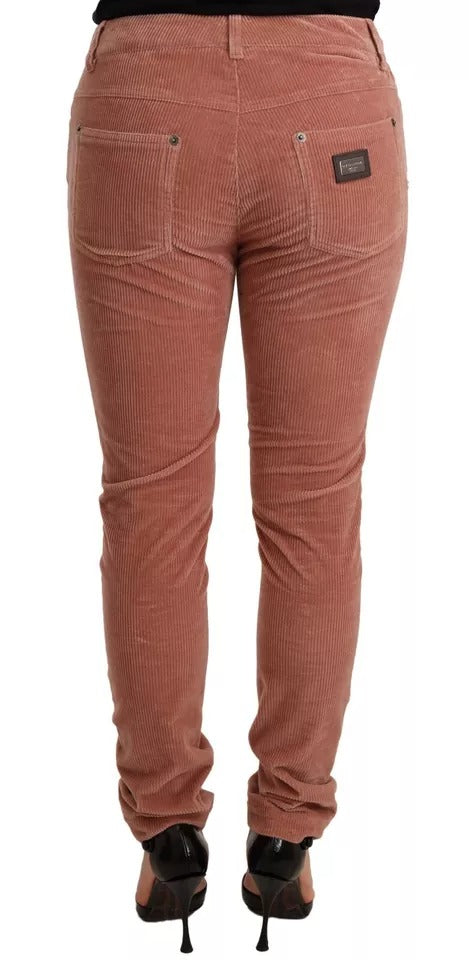 Dolce & Gabbana Pink Cotton Corduroy Skinny Jeans by Dolce & Gabbana