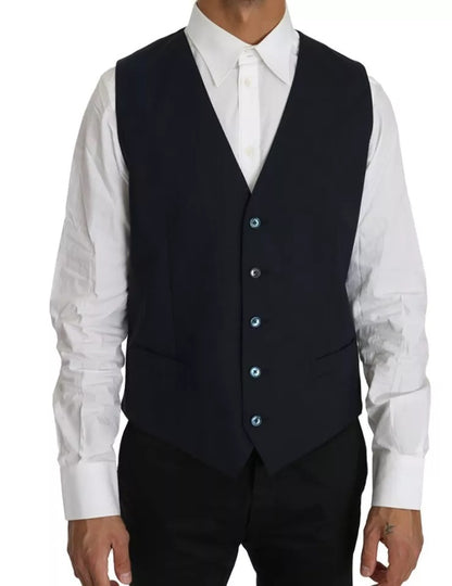 Ensemble blazer et gilet Martini en laine bleue Dolce &amp; Gabbana, 2 pièces