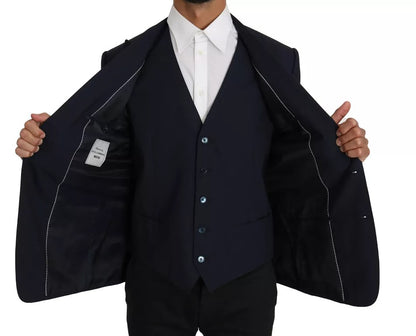 Ensemble blazer et gilet Martini en laine bleue Dolce &amp; Gabbana, 2 pièces