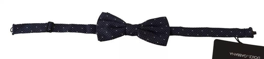 Nœud papillon ajustable en soie à motifs bleus Dolce &amp; Gabbana pour homme