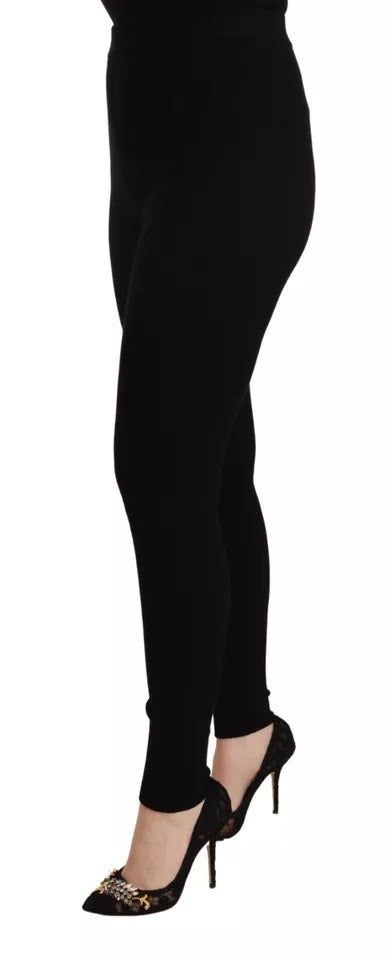 Dolce & Gabbana Black High Waist Stretch Pants Tights by Dolce & Gabbana