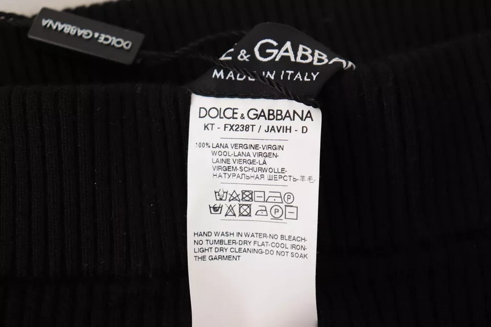 Dolce & Gabbana Black High Waist Stretch Pants Tights by Dolce & Gabbana
