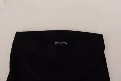 Dolce & Gabbana Black High Waist Stretch Pants Tights by Dolce & Gabbana
