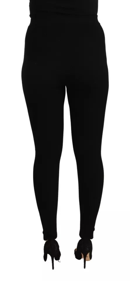 Dolce & Gabbana Black High Waist Stretch Pants Tights by Dolce & Gabbana