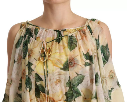 Dolce & Gabbana Multicolor Silk Floral Print Long Maxi Dress by Dolce & Gabbana