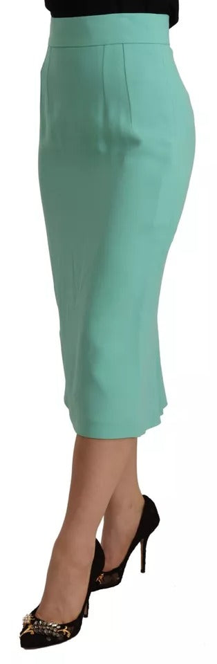 Jupe crayon mi-longue en viscose vert menthe Dolce &amp; Gabbana