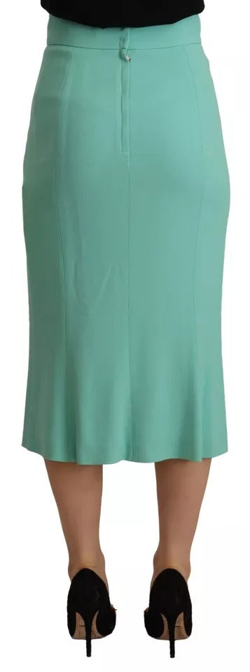 Jupe crayon mi-longue en viscose vert menthe Dolce &amp; Gabbana