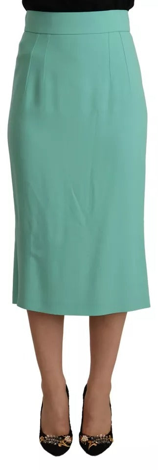 Jupe crayon mi-longue en viscose vert menthe Dolce &amp; Gabbana