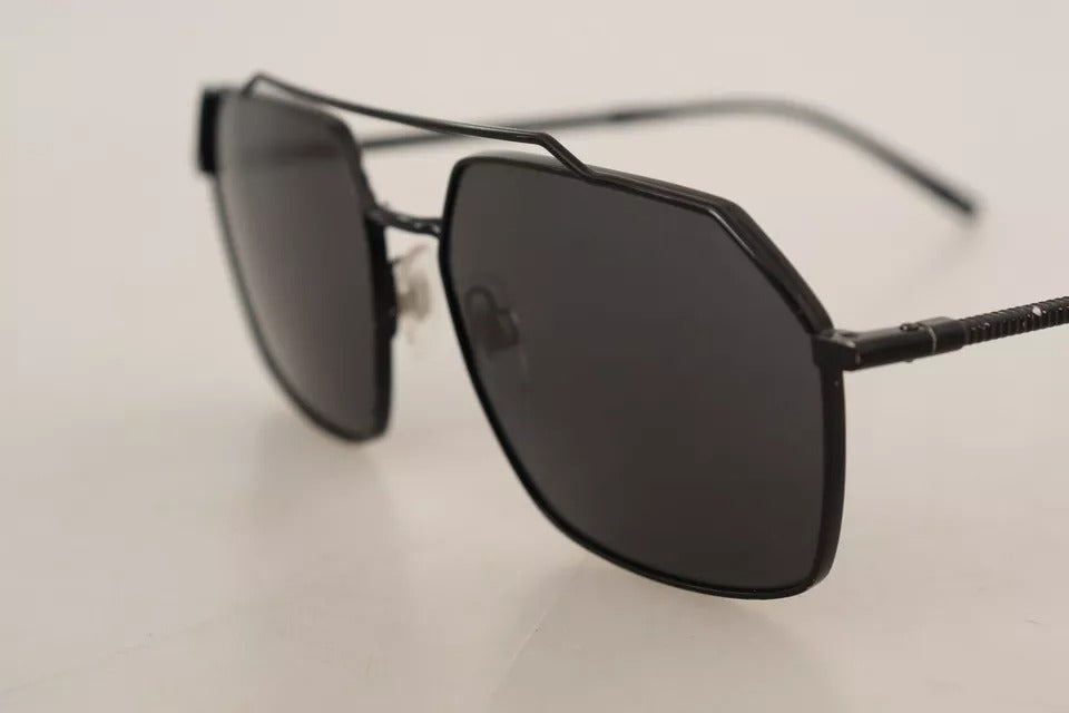 Dolce & Gabbana DG2250 Black Metal Full Rim Square Eyewear Sunglasses by Dolce & Gabbana