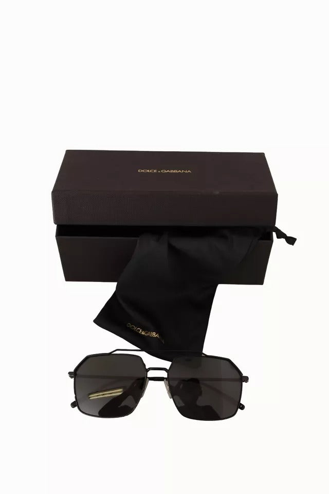 Dolce & Gabbana DG2250 Black Metal Full Rim Square Eyewear Sunglasses by Dolce & Gabbana