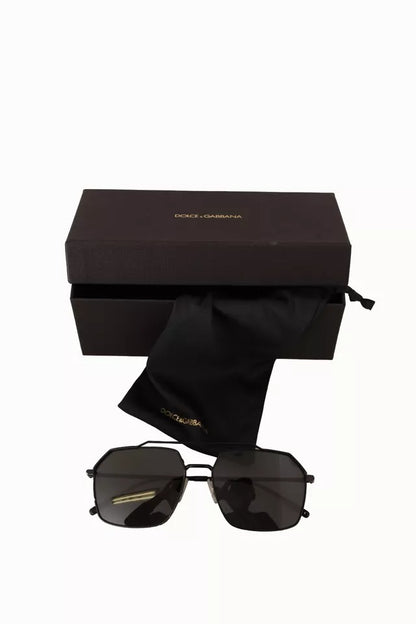 Dolce & Gabbana DG2250 Black Metal Full Rim Square Eyewear Sunglasses by Dolce & Gabbana