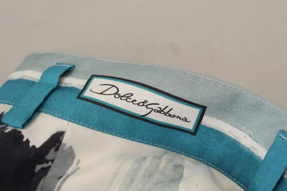 Dolce & Gabbana Blue Striped Silk Tapered Pants by Dolce & Gabbana