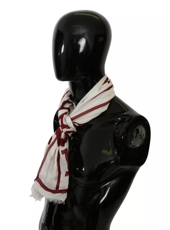Dolce & Gabbana White Red Printed Wrap Shawl Modal Scarf by Dolce & Gabbana