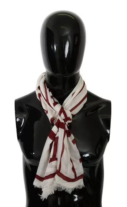 Dolce & Gabbana White Red Printed Wrap Shawl Modal Scarf by Dolce & Gabbana