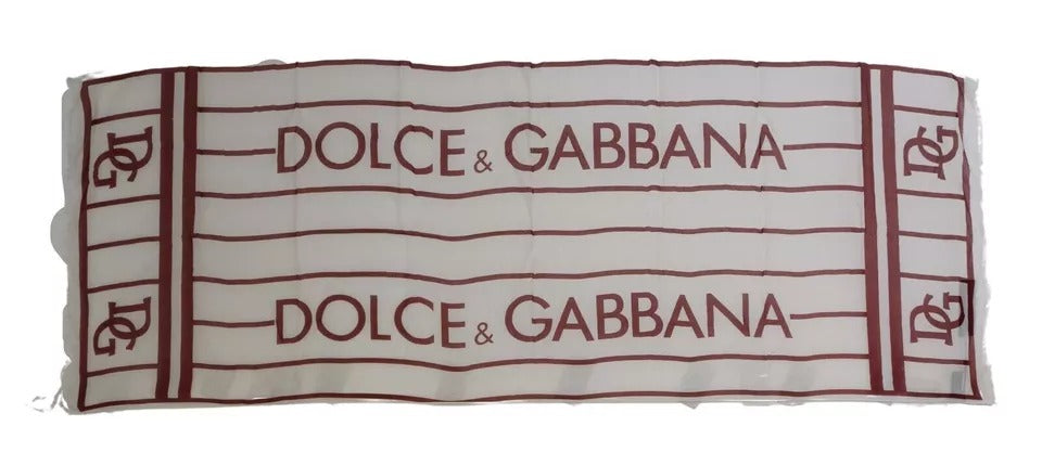 Dolce & Gabbana White Red Printed Wrap Shawl Modal Scarf by Dolce & Gabbana