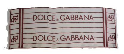 Dolce & Gabbana White Red Printed Wrap Shawl Modal Scarf by Dolce & Gabbana