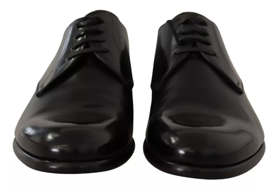 Dolce &amp; Gabbana Black Leather Lace Up Mens Formal Derby Shoes